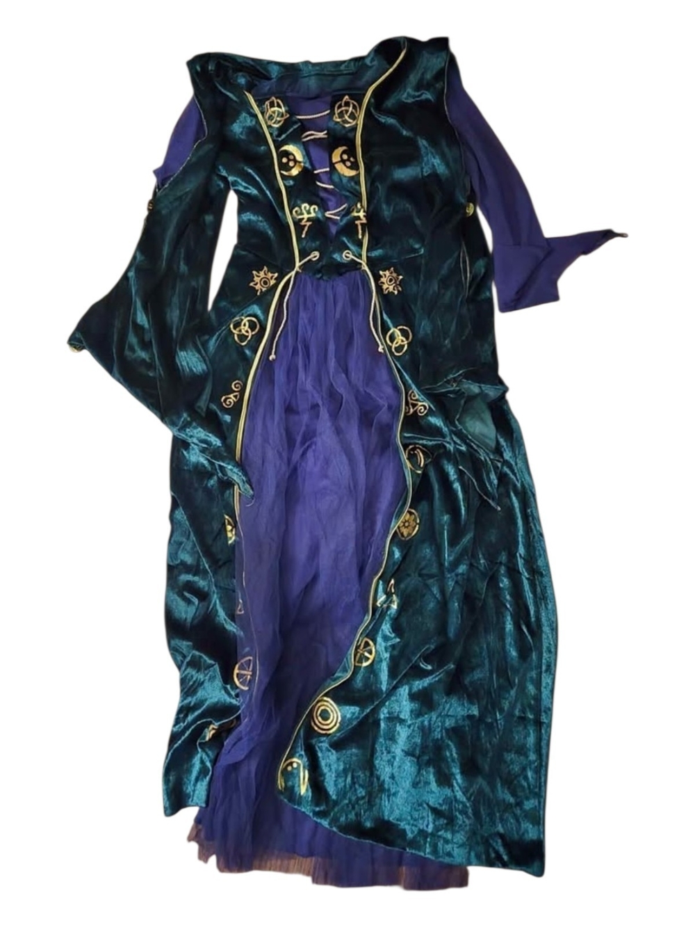Girls Winnie Sanderson Teal and Purple Witch Costume Dress - And Cape 10/12